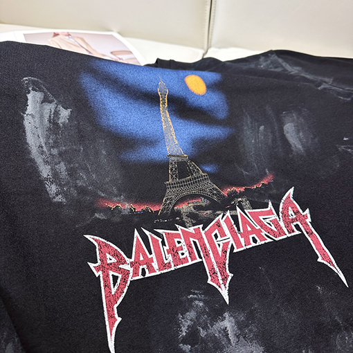 バレンシアガスーパーコピー  パリエッフェル塔半袖Tシャツ