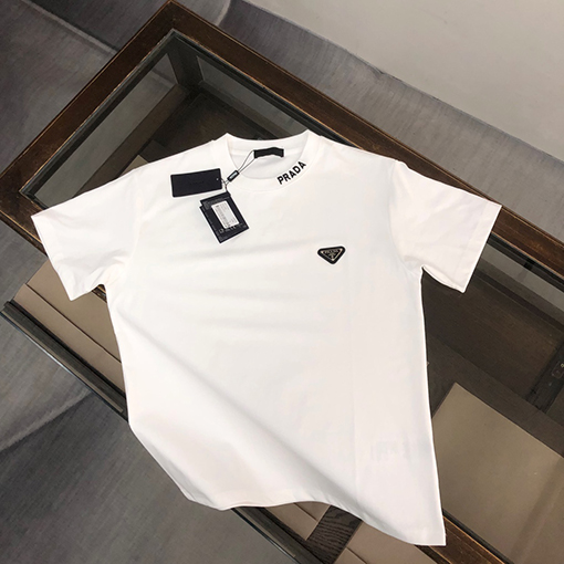 プラダ  胸の三角マークデザイン半袖Tシャツ