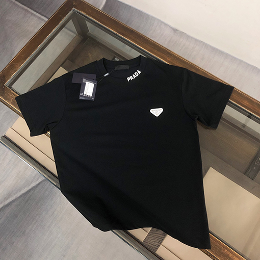 プラダ  胸の三角マークデザイン半袖Tシャツ