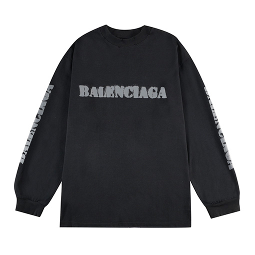 バレンシアガスーパーコピー    プリントされたアルファベットの長袖Tシャツ
