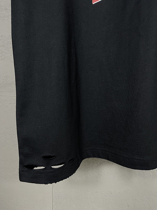 バレンシアガ   プリントウォッシュ半袖Tシャツ