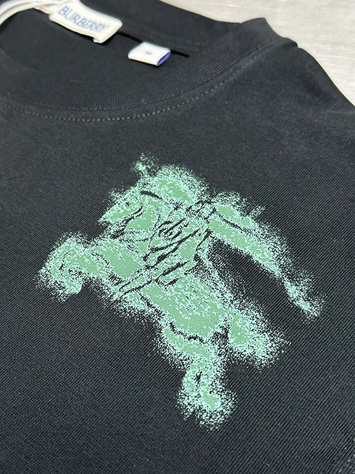 バーバリー   落書き軍馬クルーネック半袖Tシャツ