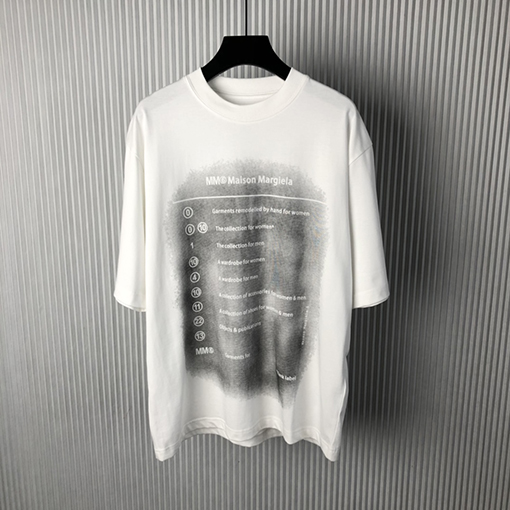 マルタンマルジェラスーパーコピー  新しいグラデーションプリントラウンドネック半袖Tシャツ