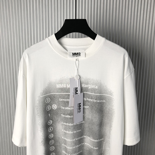 マルタンマルジェラスーパーコピー  新しいグラデーションプリントラウンドネック半袖Tシャツ