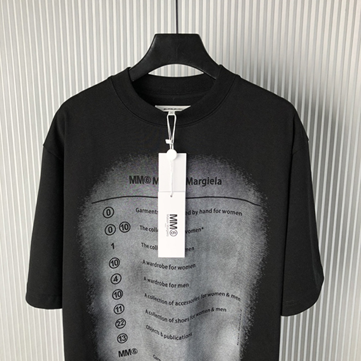 マルタンマルジェラスーパーコピー  新しいグラデーションプリントラウンドネック半袖Tシャツ