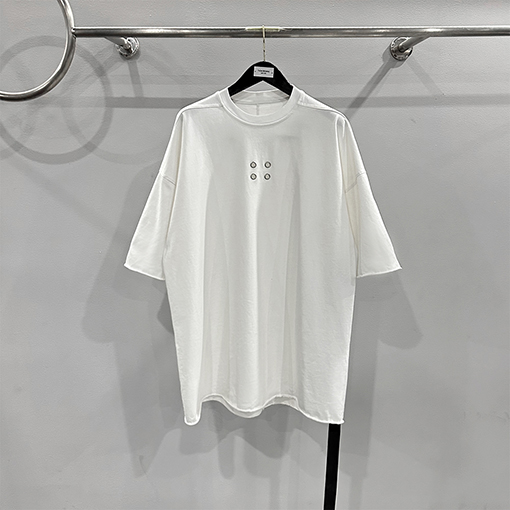 リックオウエンス  デザインロールアップ5分半袖ゆったりとした大きなサイズの半袖Tシャツ