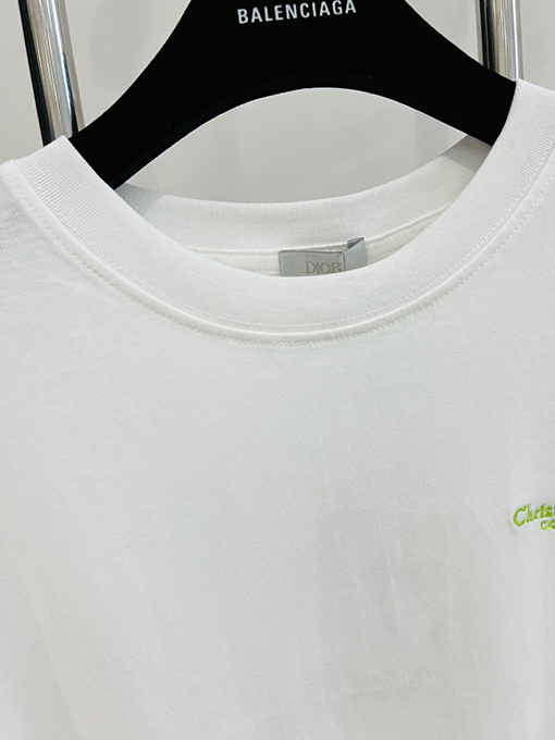 ディオール  新しい な刺繍の小さな文字の半袖Tシャツ
