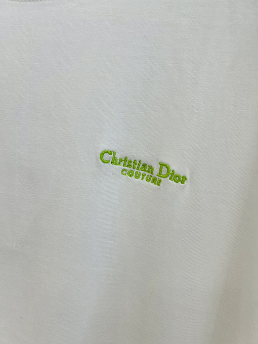 ディオール  新しい な刺繍の小さな文字の半袖Tシャツ