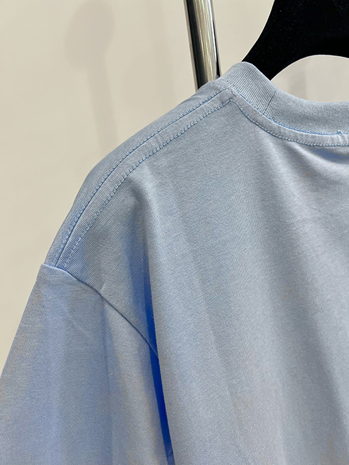 ディオール  新しい な刺繍の小さな文字の半袖Tシャツ