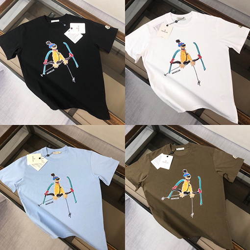 モンクレール ファッションメンズクルーネック半袖カップルTシャツ