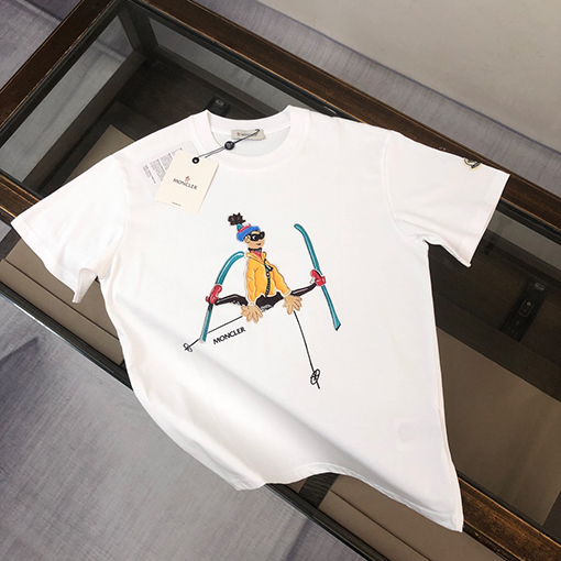 モンクレール ファッションメンズクルーネック半袖カップルTシャツ