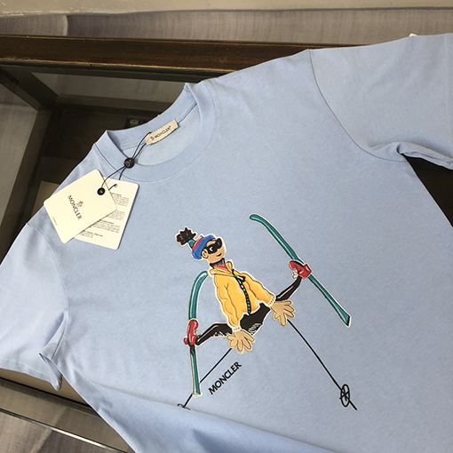 モンクレール ファッションメンズクルーネック半袖カップルTシャツ
