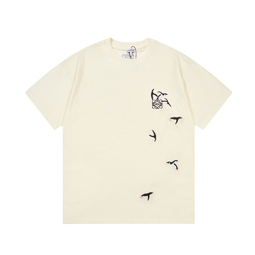 ロエベ  刺繍ペンギンアルファベットロゴ半袖Tシャツ