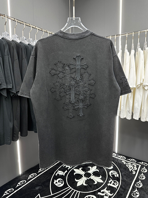 クロムハーツ ウォッシング  刺繍 半袖Tシャツ