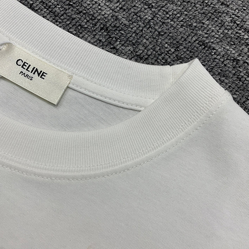 セリーヌ  ステッカーリベットレタープリントベーシック半袖Tシャツ