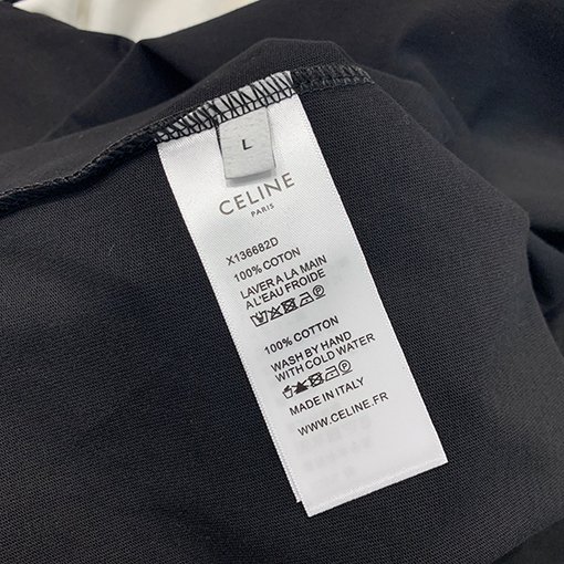 セリーヌ  ステッカーリベットレタープリントベーシック半袖Tシャツ
