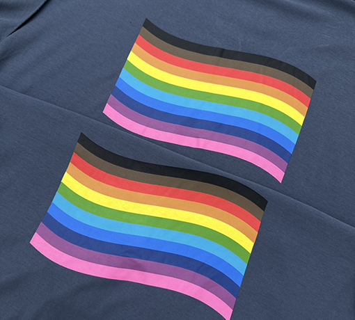 バレンシアガ  新しいレインボーシリーズのバックデザインプリント半袖Tシャツ