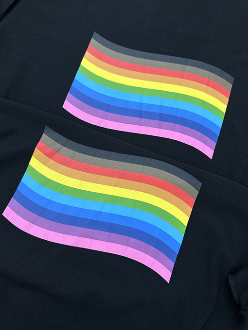 バレンシアガ  新しいレインボーシリーズのバックデザインプリント半袖Tシャツ