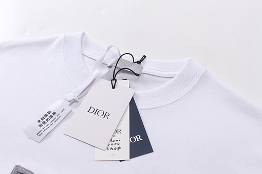 ディオール  1947刺繍ロゴアルファベット半袖Tシャツ