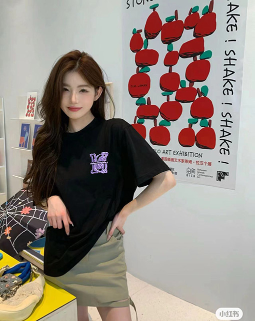 マルタンマルジェラ  新しい発泡カラー前後プリント半袖Tシャツ