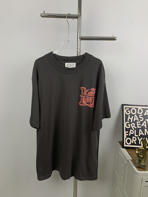 マルタンマルジェラ  新しい発泡カラー前後プリント半袖Tシャツ
