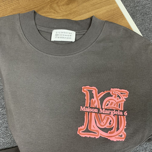 マルタンマルジェラ  新しい発泡カラー前後プリント半袖Tシャツ