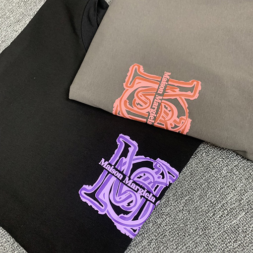 マルタンマルジェラ  新しい発泡カラー前後プリント半袖Tシャツ