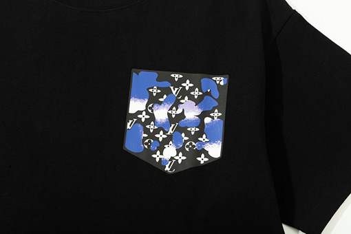 ルイヴィトン  水彩グラフィティポケットプリント半袖Tシャツ