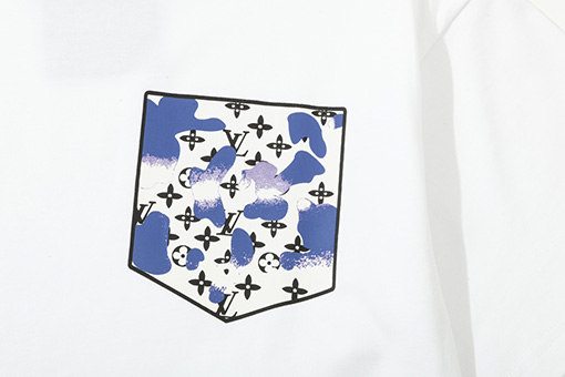 ルイヴィトン  水彩グラフィティポケットプリント半袖Tシャツ