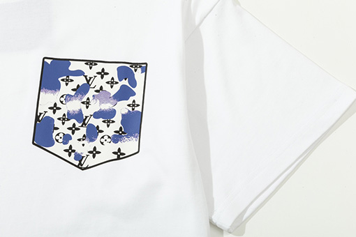 ルイヴィトン  水彩グラフィティポケットプリント半袖Tシャツ