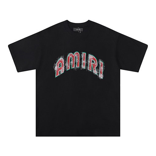 アミリ 新しいラウンドネックルーズクラシックアルファベット半袖Tシャツ