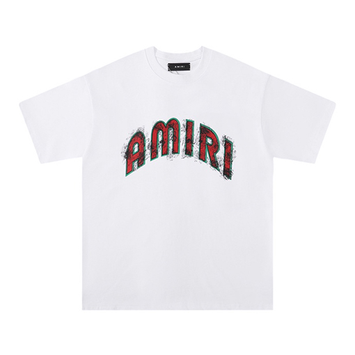 アミリ 新しいラウンドネックルーズクラシックアルファベット半袖Tシャツ