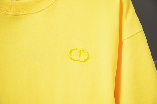 ディオール  クラシックCDアルファベット刺繍ニットクルーネック半袖Tシャツ