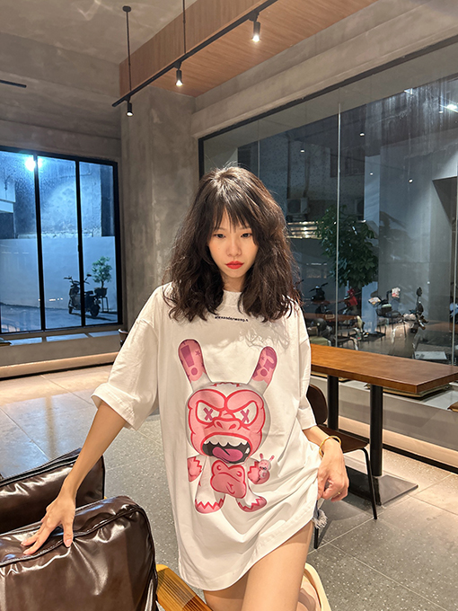 アレキサンダーワン ピンク なウサギ 半袖Tシャツ