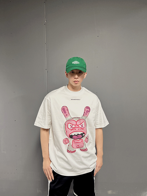 アレキサンダーワン ピンク なウサギ 半袖Tシャツ
