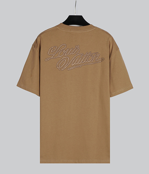 ルイヴィトンコピー  胸と背中のロゴプリント半袖Tシャツ