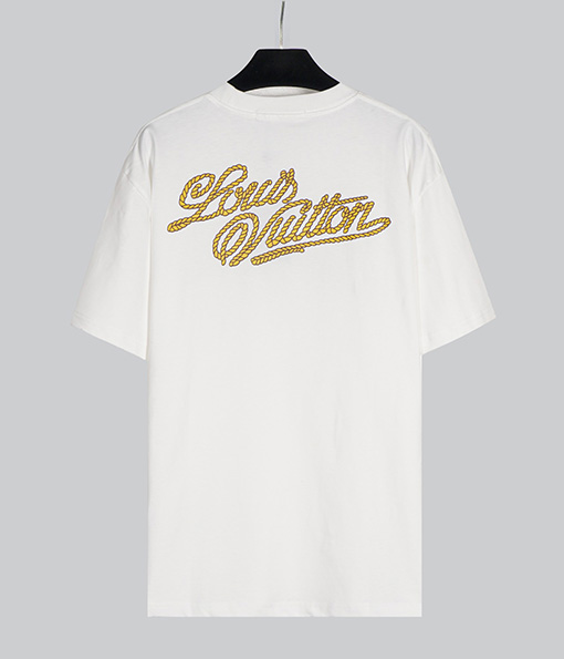 ルイヴィトンコピー  胸と背中のロゴプリント半袖Tシャツ