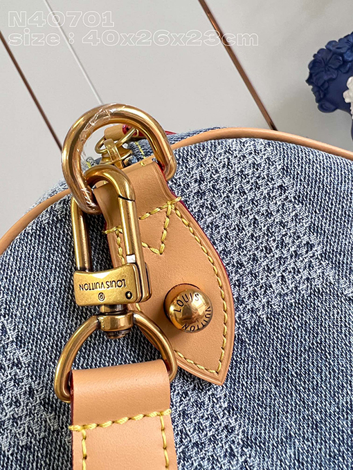 ルイヴィトンスーパーコピー Damier Denim 3 D生地Speedy 40 Bandoulièreハンドバッグ N40701