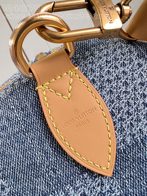 ルイヴィトンスーパーコピー Damier Denim 3 D生地Speedy 40 Bandoulièreハンドバッグ N40701