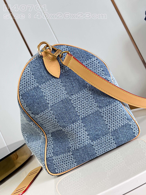 ルイヴィトンスーパーコピー Damier Denim 3 D生地Speedy 40 Bandoulièreハンドバッグ N40701
