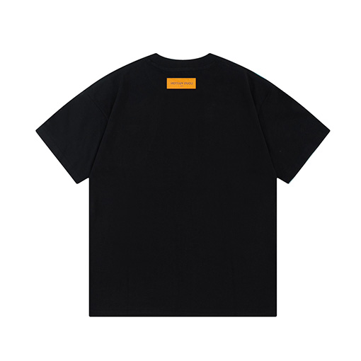 ルイヴィトンコピー  手描きの落書き大きなロゴアルファベットプリント半袖Tシャツ