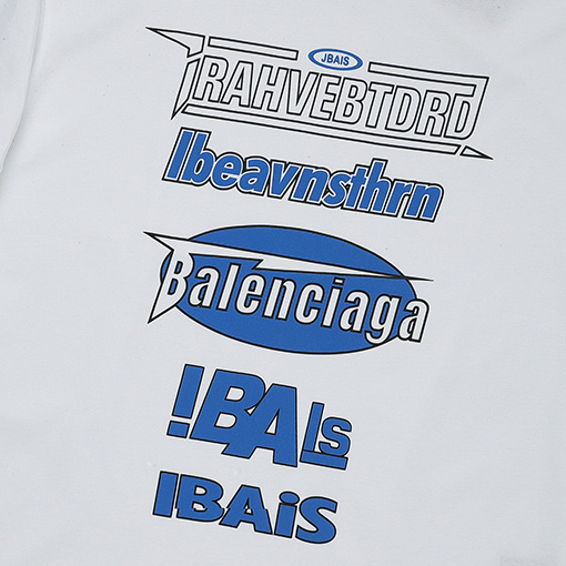 バレンシアガ  新しい大きなフォームプリントラウンドネック半袖Tシャツ