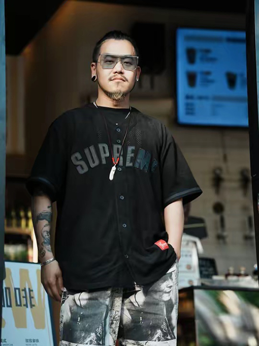 SUPREME SS24 ULTRASUEDE MESH BASEBALL JERSEYメッシュベースボールジャージ
