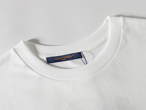 ルイヴィトン  刺繍ファッションクラフトプリント半袖Tシャツ