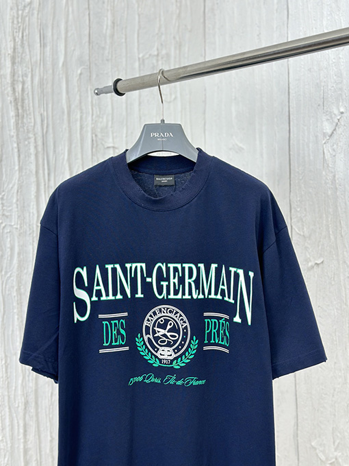 バレンシアガ 新作 SAINT GETMAINプ リント半袖Tシャツ