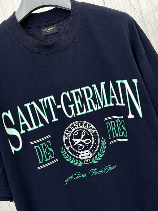 バレンシアガ 新作 SAINT GETMAINプ リント半袖Tシャツ