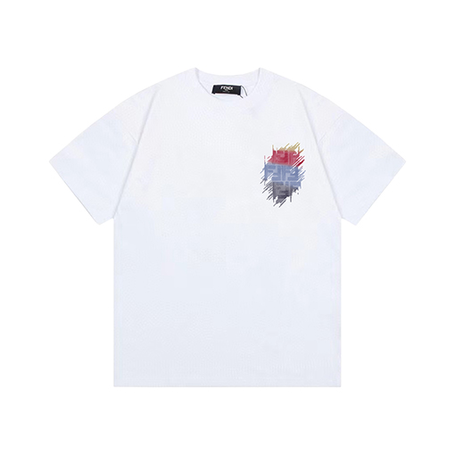 フェンディ プリントデザインのスタイリッシュな半袖Tシャツ