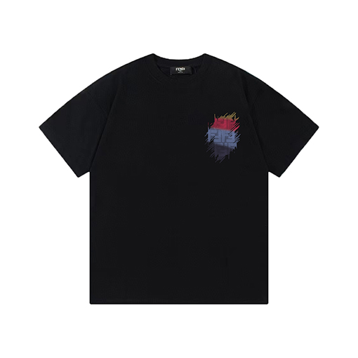 フェンディ プリントデザインのスタイリッシュな半袖Tシャツ