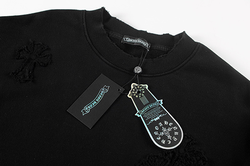 クロムハーツコピー  刺繍パッチクルーネックパーカー