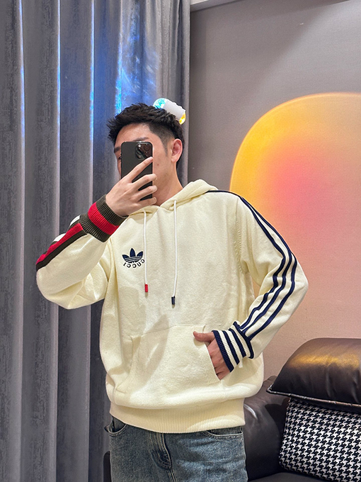 Gucci X Adidas  ウェビング GG アルファベットニットパーカー